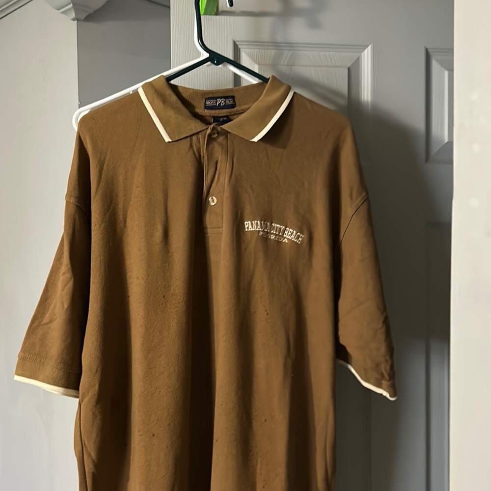 Panama City Beach brown golf shirt